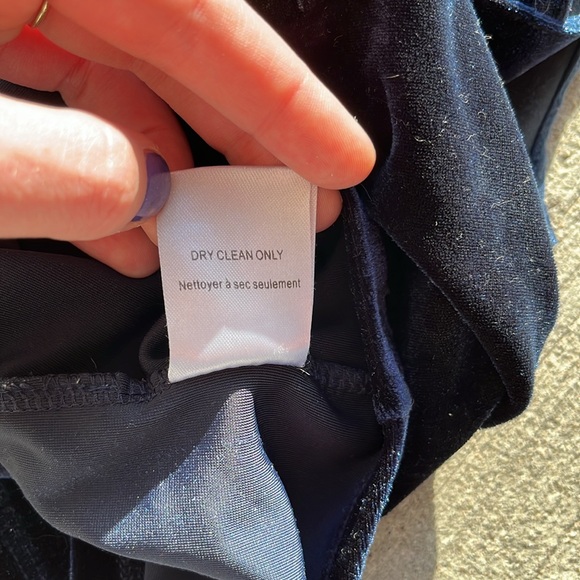 MONK&LOU cute dark blue velvet cropped high neck tank top - Picture 9 of 10